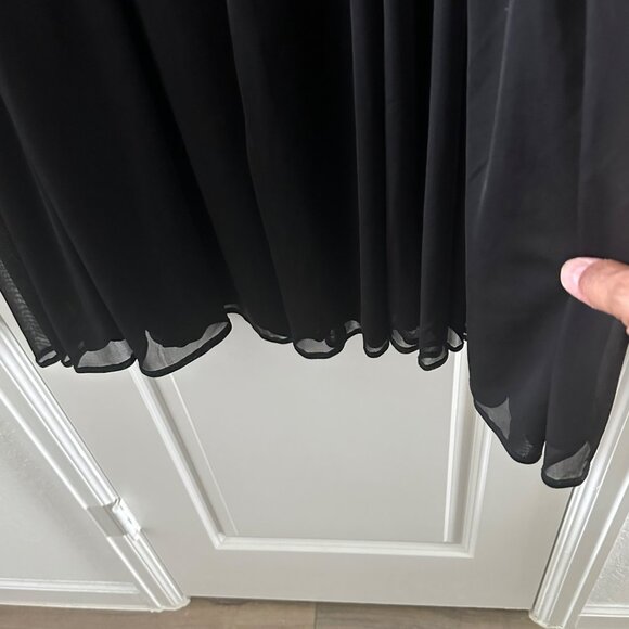 Blu Sage Black Chiffon Maxi Skirt L Made In USA - Picture 7 of 7